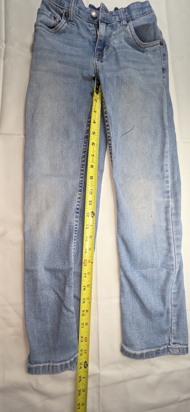 Levi's 502 Size 10 REG Size 25x26 Light Blue Denim Jeans Tapered Fit Sku 181